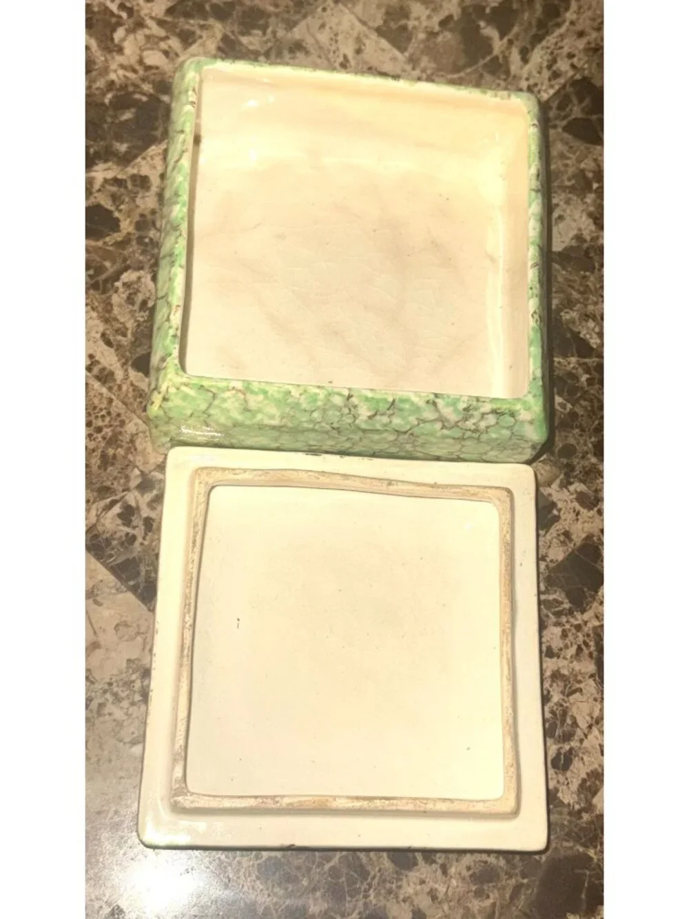 Vintage Belgium M.W. Ceramic Trinket Box With Floral Design